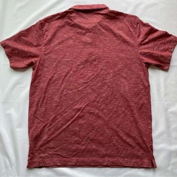 Perry Ellis Men's Short Sleeve Polo Shirt Color Heather Red Size Large - Picture 2 of 5